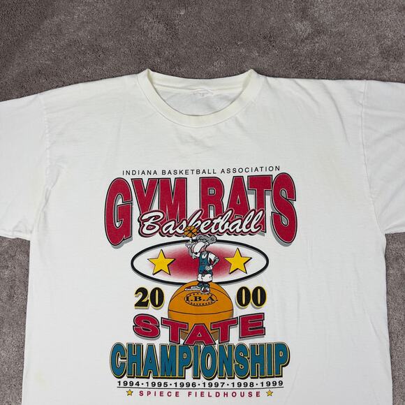 Vintage Indiana Gym Rats T-shirt Basketball State Championship Size XXL 2000 y2k - Picture 2 of 6